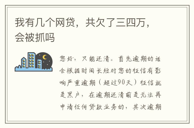 我有几个网贷，共欠了三四万，会被抓吗