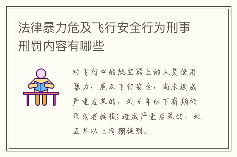 法律暴力危及飞行安全行为刑事刑罚内容有哪些