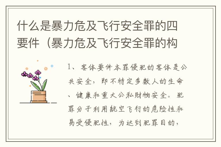 什么是暴力危及飞行安全罪的四要件（暴力危及飞行安全罪的构成要件）