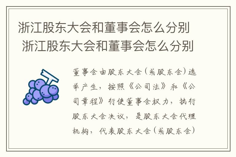 浙江股东大会和董事会怎么分别 浙江股东大会和董事会怎么分别举办