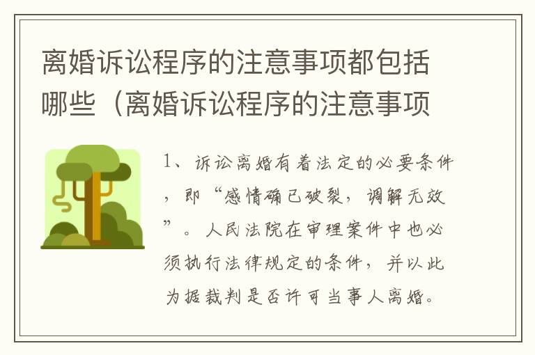 离婚诉讼程序的注意事项都包括哪些（离婚诉讼程序的注意事项都包括哪些呢）