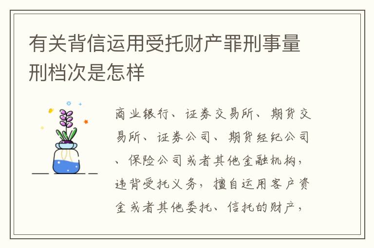 有关背信运用受托财产罪刑事量刑档次是怎样