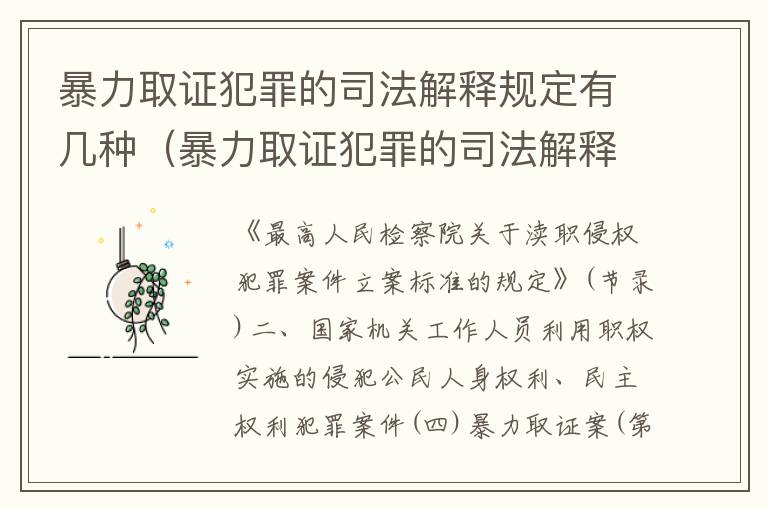 暴力取证犯罪的司法解释规定有几种（暴力取证犯罪的司法解释规定有几种形式）