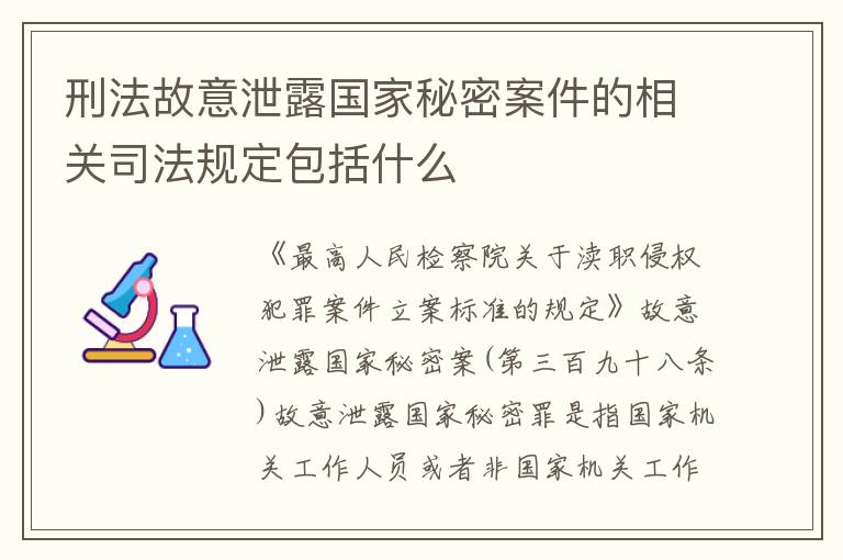 刑法故意泄露国家秘密案件的相关司法规定包括什么