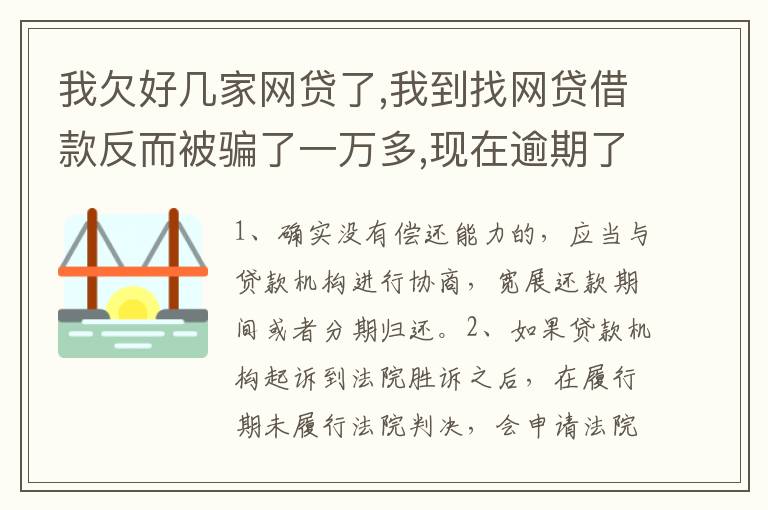 我欠好几家网贷了,我到找网贷借款反而被骗了一万多,现在逾期了好几家了,我给怎么办