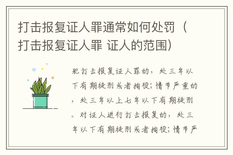 打击报复证人罪通常如何处罚（打击报复证人罪 证人的范围）