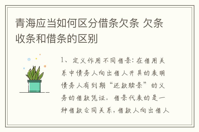 青海应当如何区分借条欠条 欠条收条和借条的区别