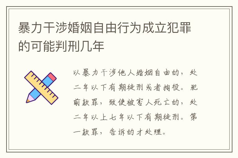 暴力干涉婚姻自由行为成立犯罪的可能判刑几年