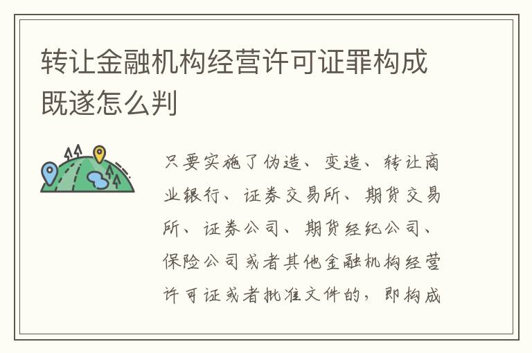 转让金融机构经营许可证罪构成既遂怎么判