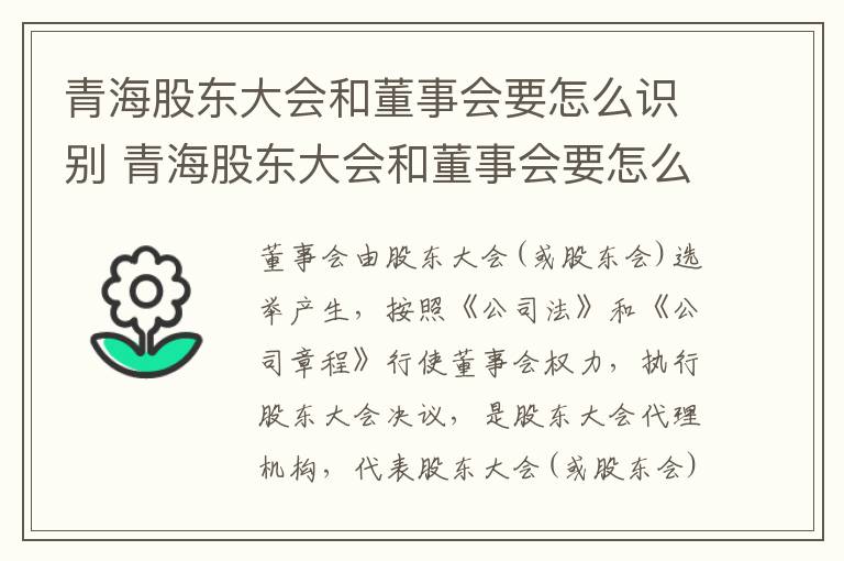 青海股东大会和董事会要怎么识别 青海股东大会和董事会要怎么识别关系