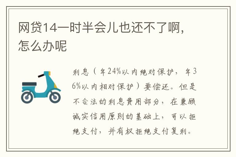 网贷14一时半会儿也还不了啊，怎么办呢