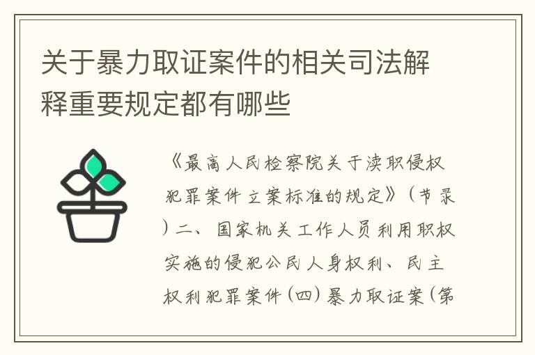 关于暴力取证案件的相关司法解释重要规定都有哪些