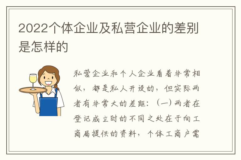 2022个体企业及私营企业的差别是怎样的