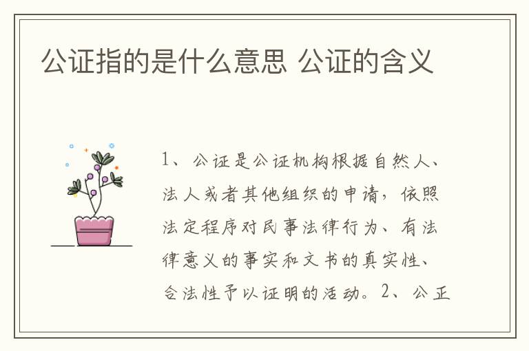 公证指的是什么意思 公证的含义