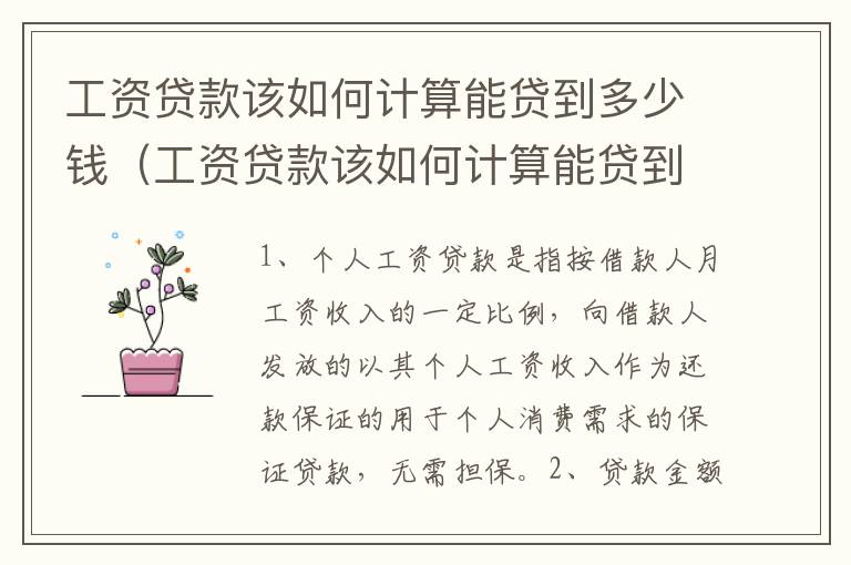 工资贷款该如何计算能贷到多少钱（工资贷款该如何计算能贷到多少钱的利息）