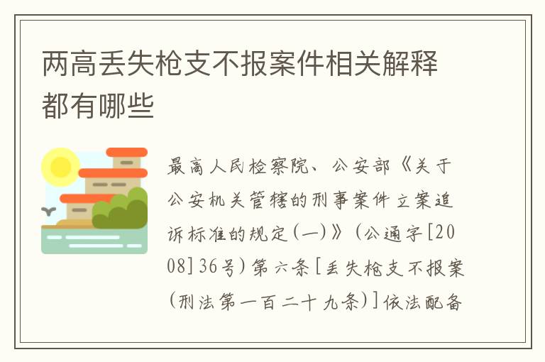 两高丢失枪支不报案件相关解释都有哪些