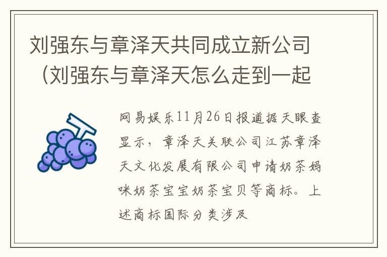 刘强东与章泽天共同成立新公司（刘强东与章泽天怎么走到一起的）