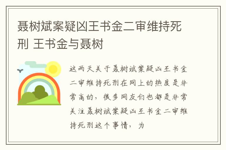 聂树斌案疑凶王书金二审维持死刑 王书金与聂树