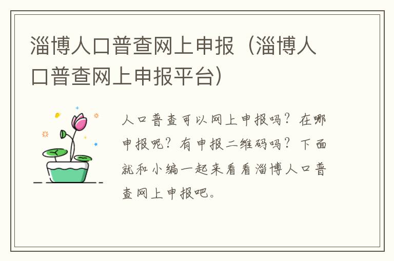 淄博人口普查网上申报（淄博人口普查网上申报平台）