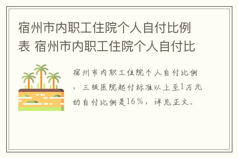 宿州市内职工住院个人自付比例表 宿州市内职工住院个人自付比例表查询