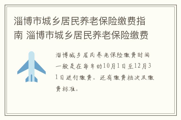 淄博市城乡居民养老保险缴费指南 淄博市城乡居民养老保险缴费指南最新