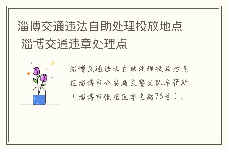 淄博交通违法自助处理投放地点 淄博交通违章处理点