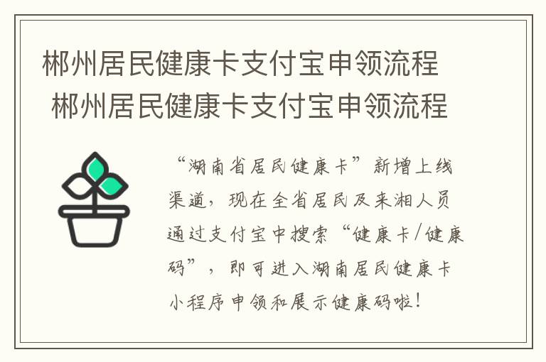 郴州居民健康卡支付宝申领流程 郴州居民健康卡支付宝申领流程图