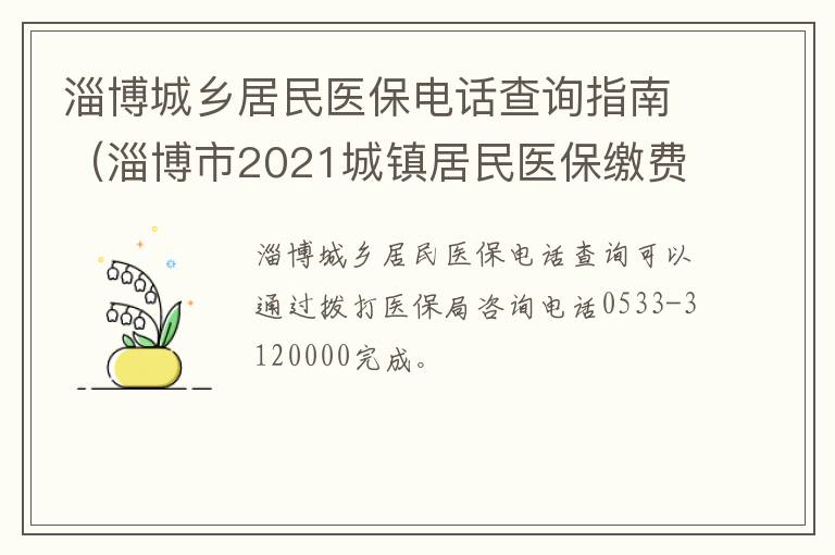 淄博城乡居民医保电话查询指南（淄博市2021城镇居民医保缴费查询）