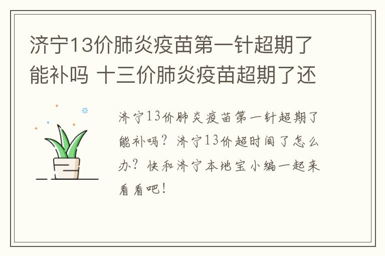 济宁13价肺炎疫苗第一针超期了能补吗 十三价肺炎疫苗超期了还能打吗