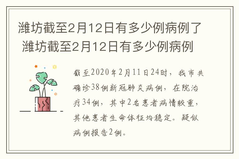 潍坊截至2月12日有多少例病例了 潍坊截至2月12日有多少例病例了呀