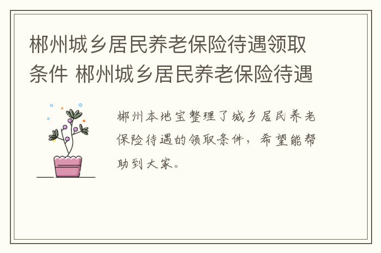 郴州城乡居民养老保险待遇领取条件 郴州城乡居民养老保险待遇领取条件最新