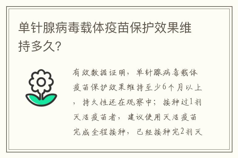 单针腺病毒载体疫苗保护效果维持多久？