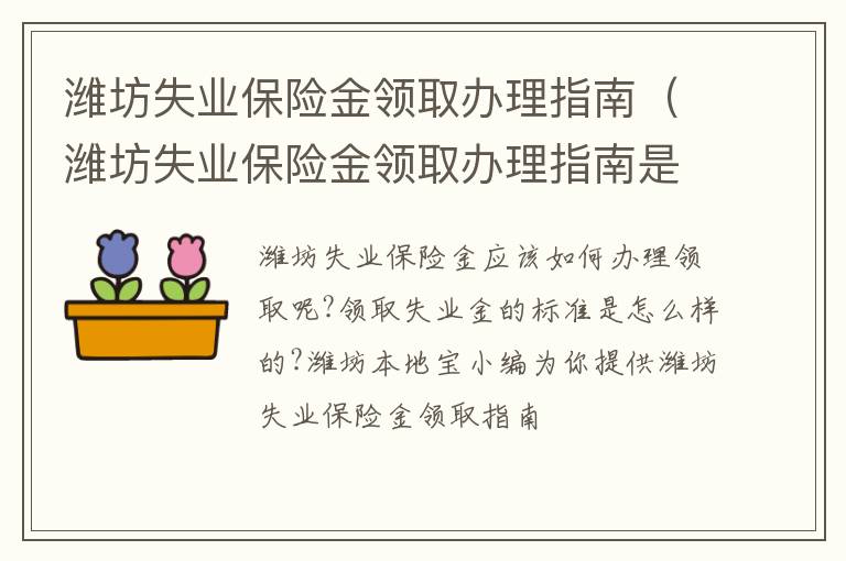 潍坊失业保险金领取办理指南（潍坊失业保险金领取办理指南是什么）