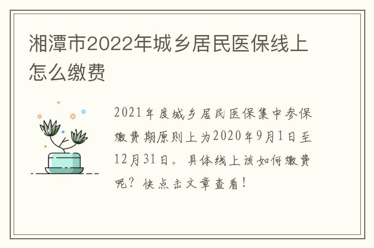 湘潭市2022年城乡居民医保线上怎么缴费