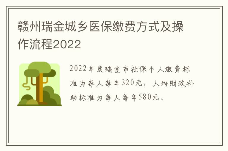 赣州瑞金城乡医保缴费方式及操作流程2022