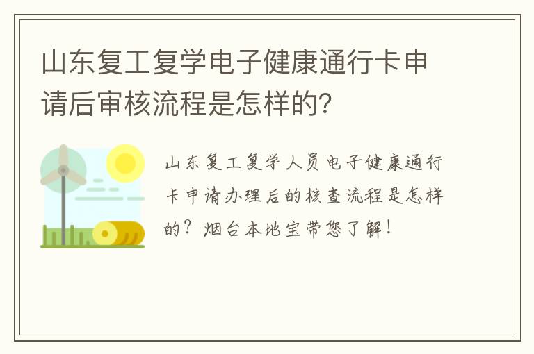 山东复工复学电子健康通行卡申请后审核流程是怎样的？