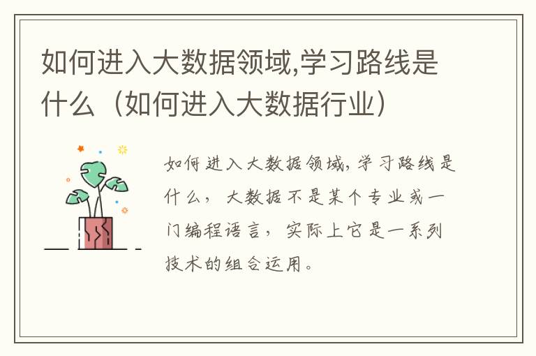 如何进入大数据领域,学习路线是什么（如何进入大数据行业）