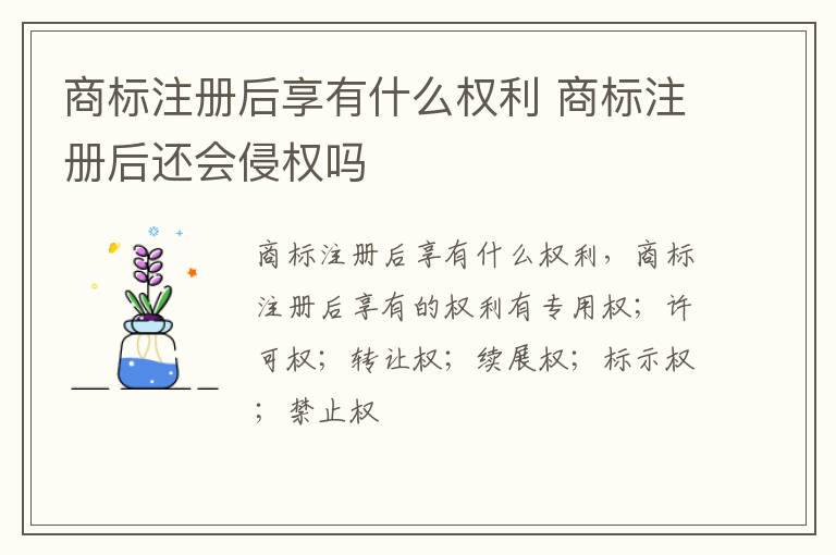 商标注册后享有什么权利 商标注册后还会侵权吗