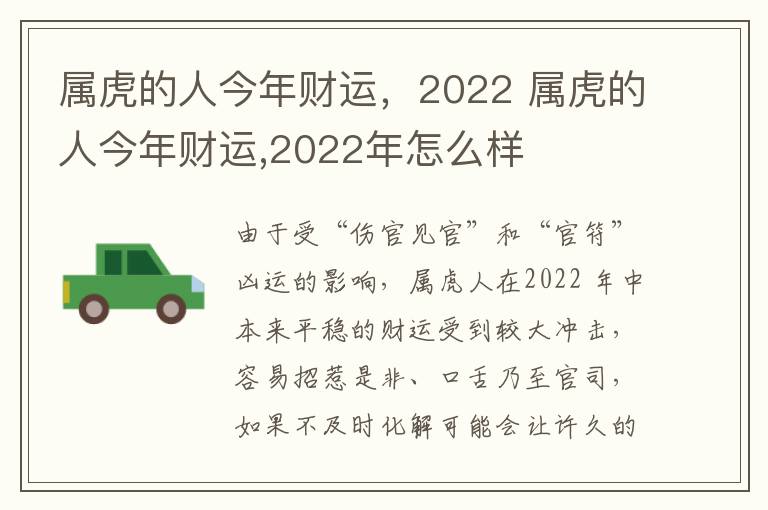 属虎的人今年财运，2022 属虎的人今年财运,2022年怎么样