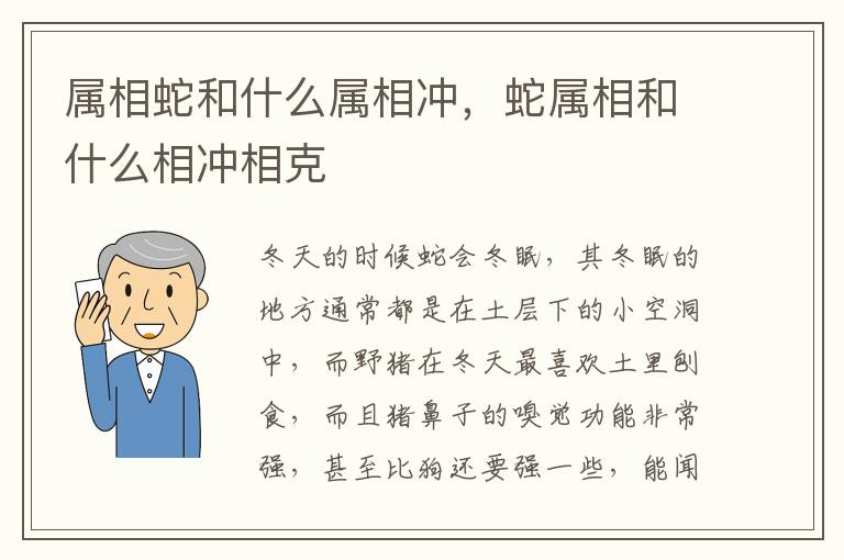 属相蛇和什么属相冲，蛇属相和什么相冲相克