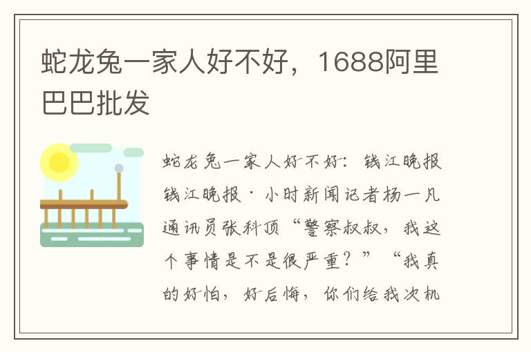 蛇龙兔一家人好不好，1688阿里巴巴批发