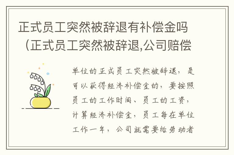 正式员工突然被辞退有补偿金吗（正式员工突然被辞退,公司赔偿多少）