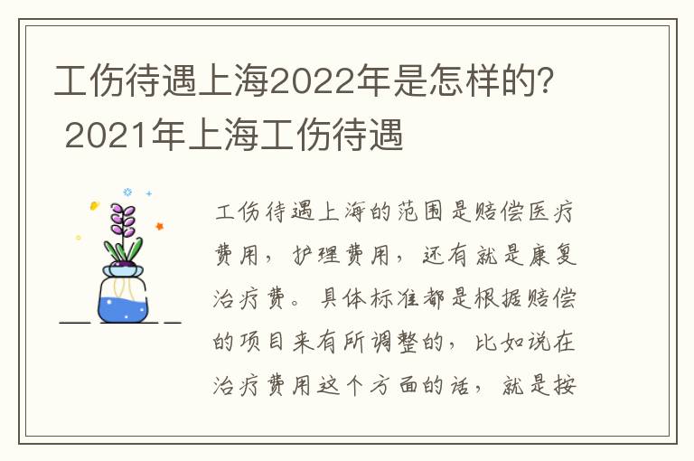 工伤待遇上海2022年是怎样的？ 2021年上海工伤待遇