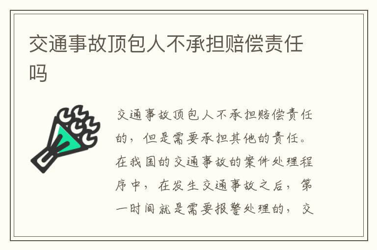 交通事故顶包人不承担赔偿责任吗