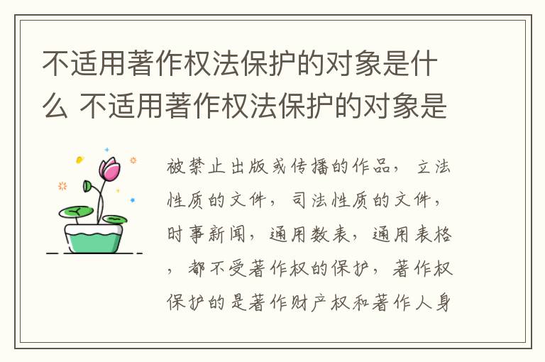 不适用著作权法保护的对象是什么 不适用著作权法保护的对象是什么意思