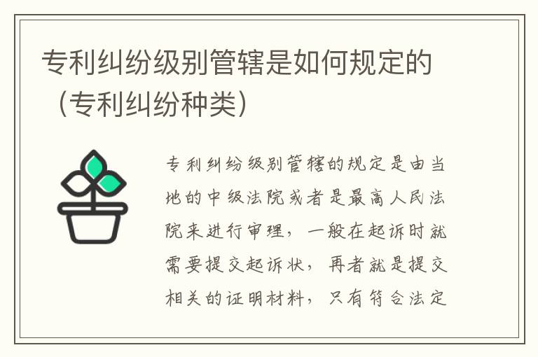 专利纠纷级别管辖是如何规定的（专利纠纷种类）