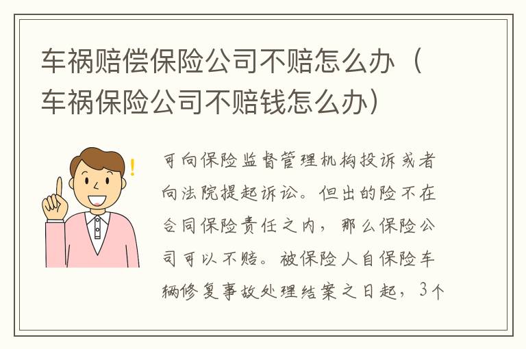 车祸赔偿保险公司不赔怎么办（车祸保险公司不赔钱怎么办）