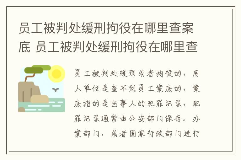 员工被判处缓刑拘役在哪里查案底 员工被判处缓刑拘役在哪里查案底呢