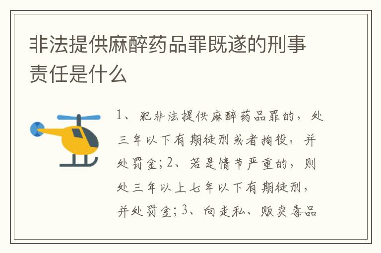 非法提供麻醉药品罪既遂的刑事责任是什么