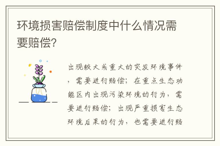 环境损害赔偿制度中什么情况需要赔偿？